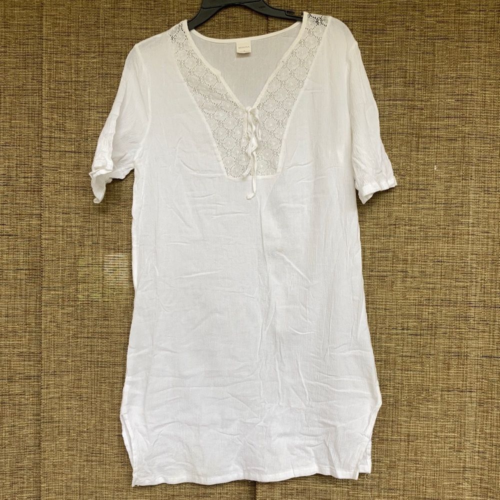 Vintage Merona cotton tunic color white